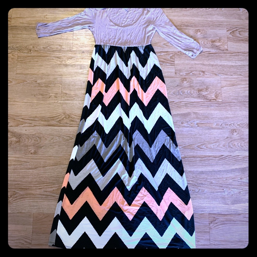 Chevron fall maxi dress👗